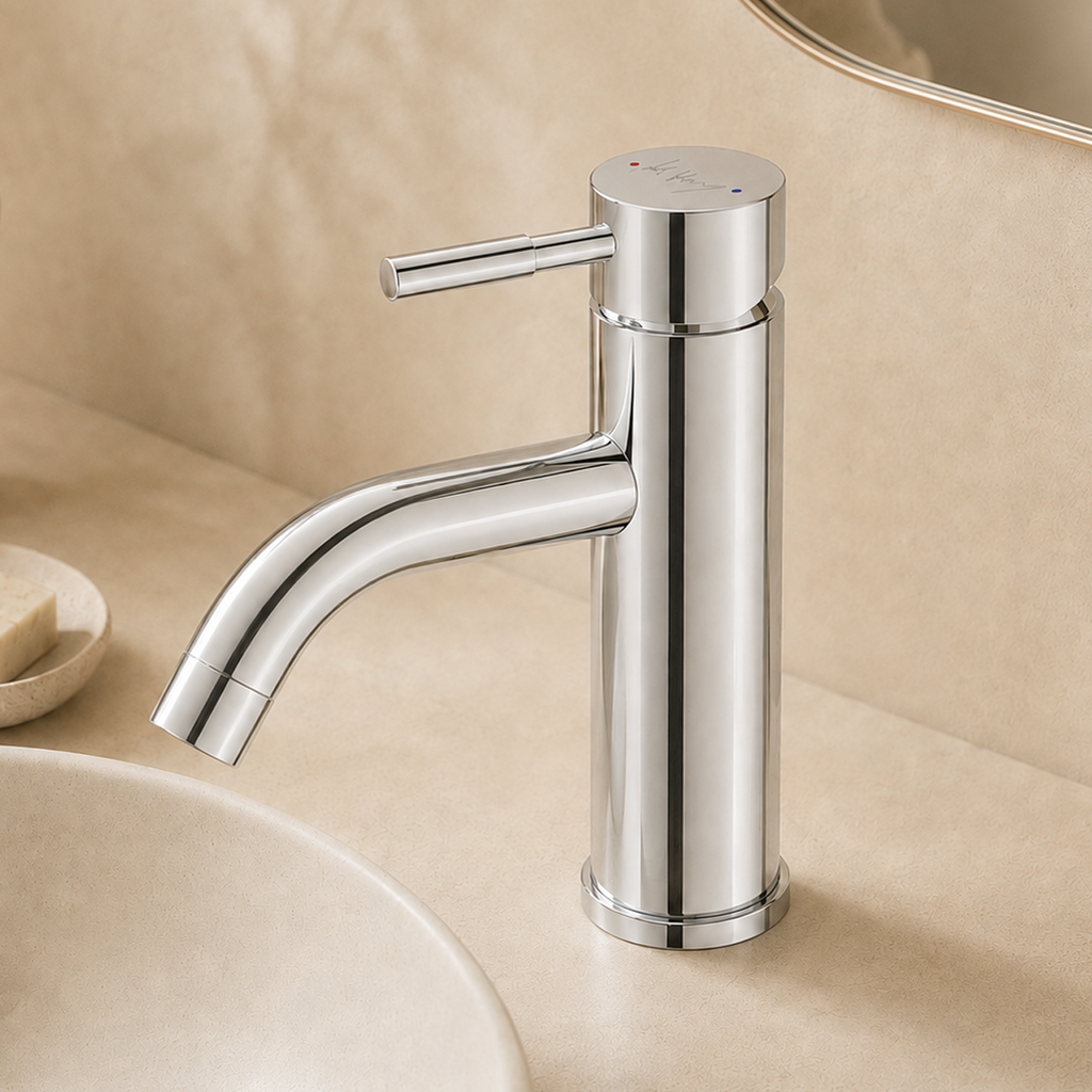 Simple Cylindrical Single Handle Basin Faucet