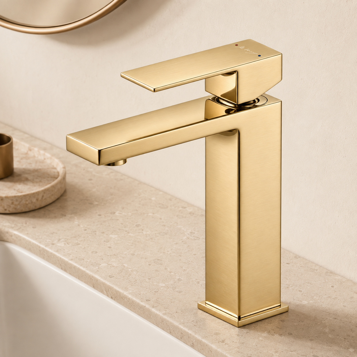 Minimalist Square Bathroom Washbasin Faucet