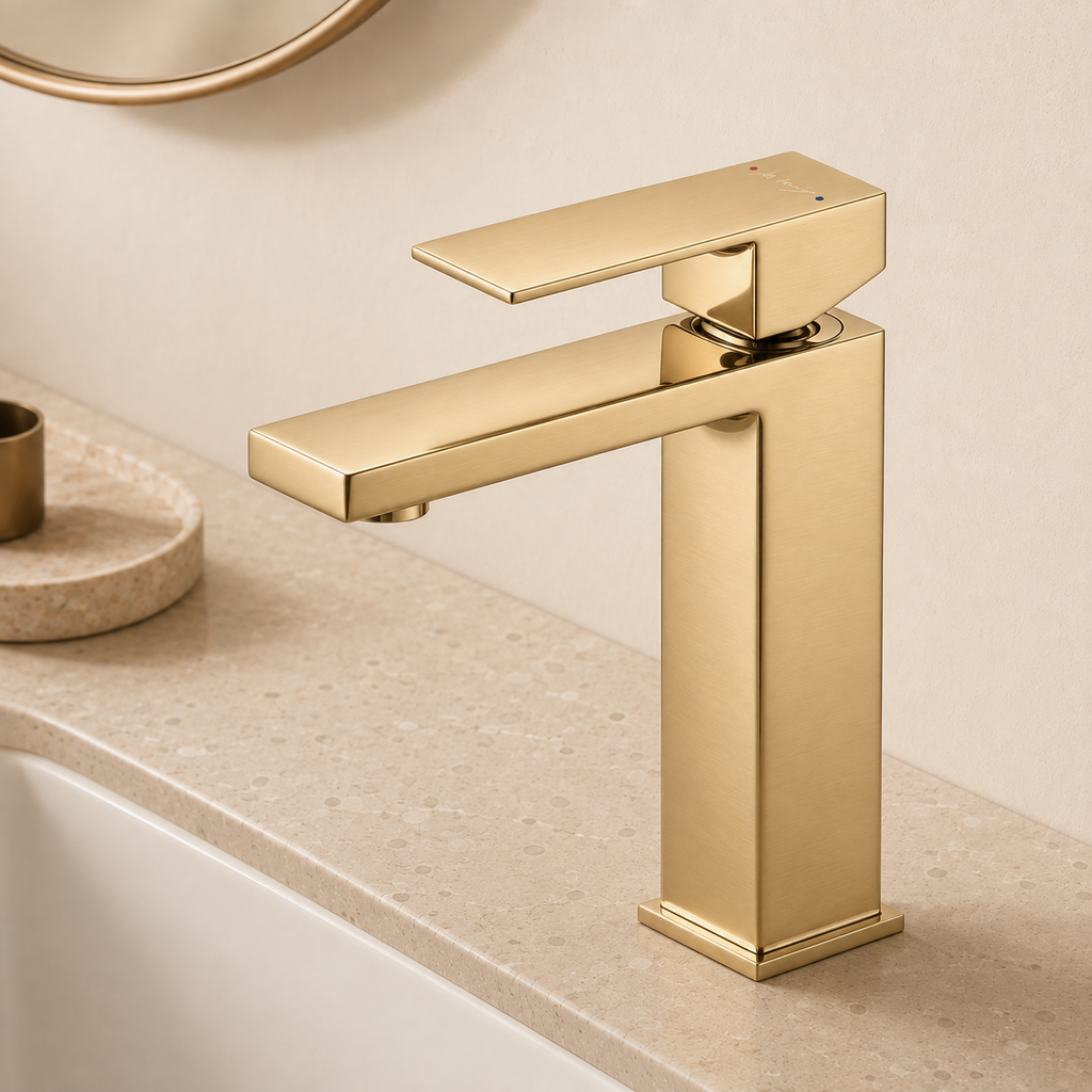 Minimalist Square Bathroom Washbasin Faucet