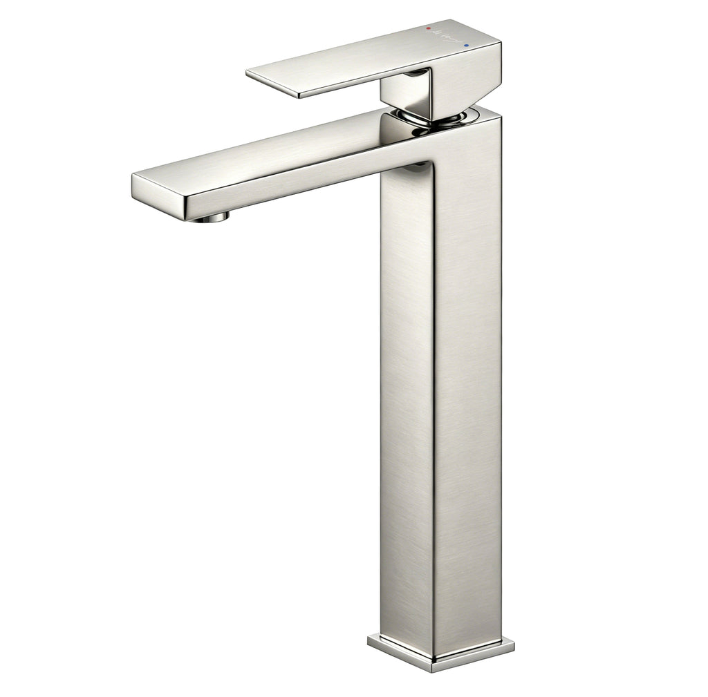 Tall Square Hot and Cold Water Basin Faucet