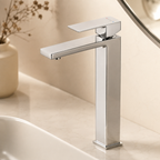 Tall Square Hot and Cold Water Basin Faucet