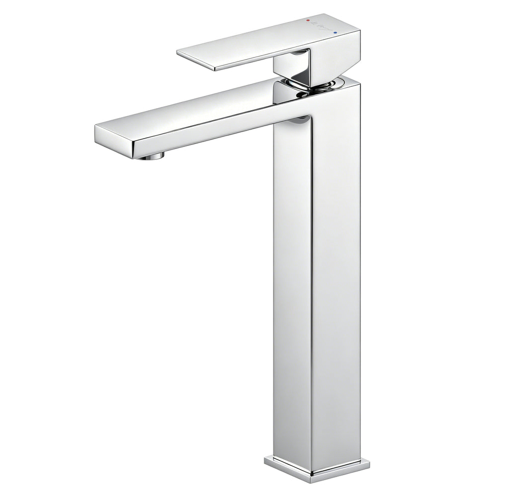 Tall Square Hot and Cold Water Basin Faucet