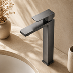 Tall Square Hot and Cold Water Basin Faucet
