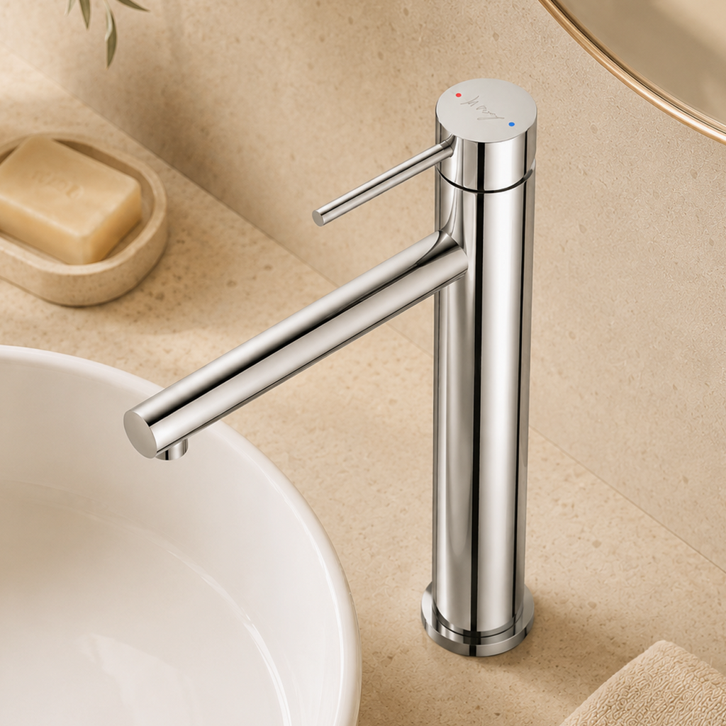 Extended Spout Cylindrical Basin Faucet
