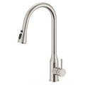 High-bend pull-out kitchen sink faucet