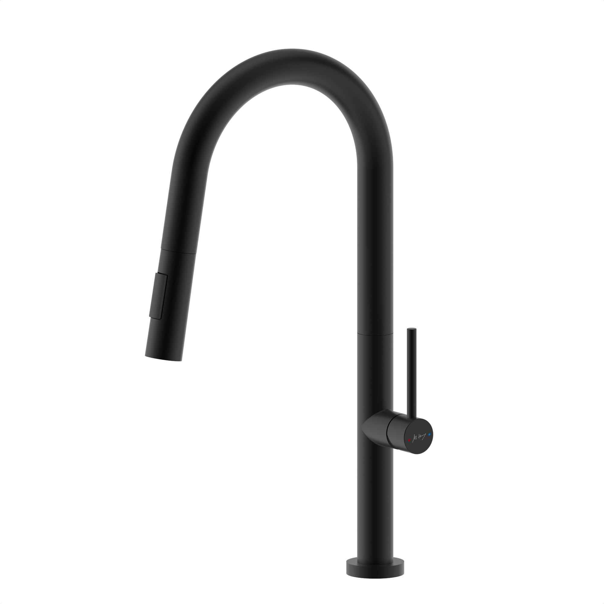 Pull-out kitchen sink faucet with high bend