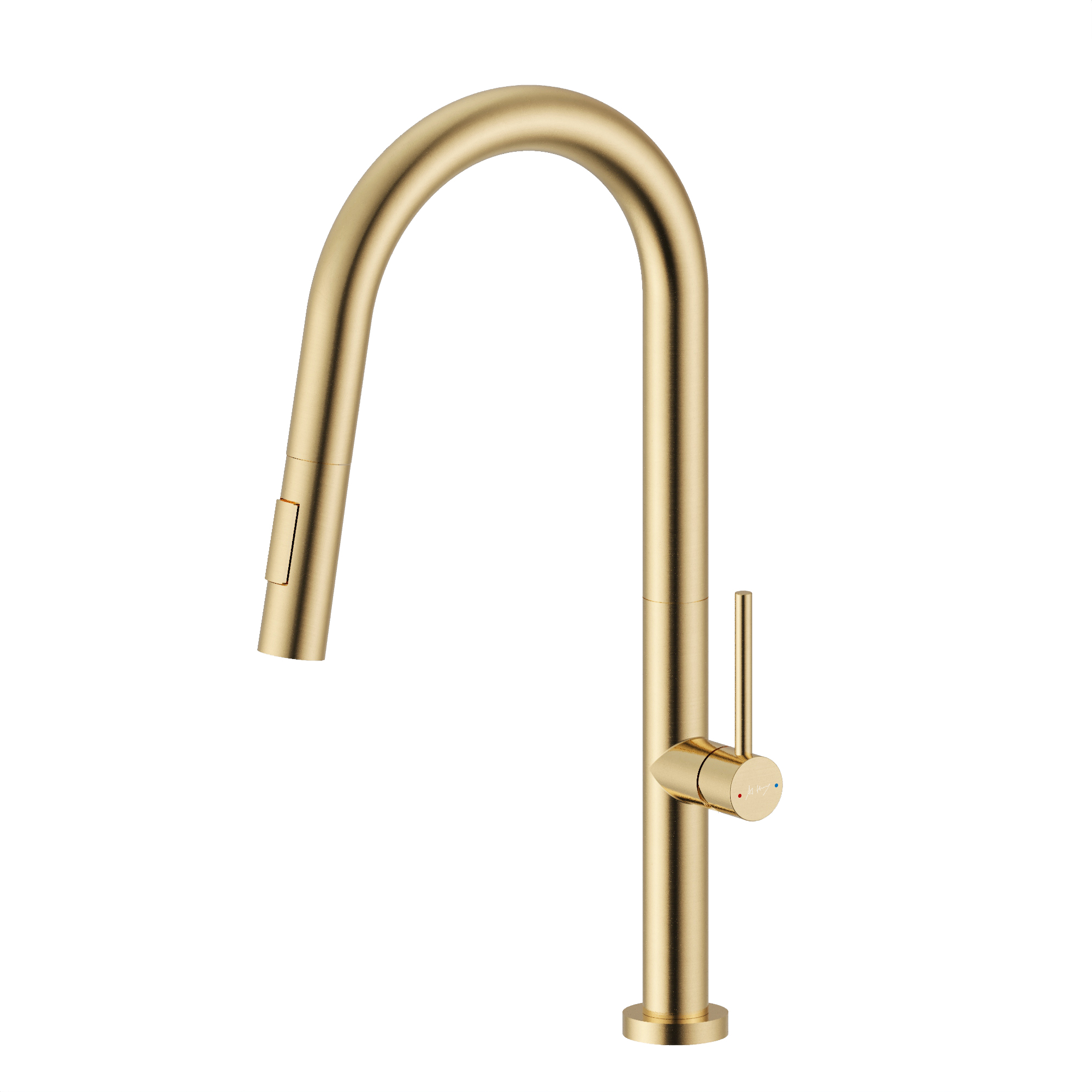 Pull-out kitchen sink faucet with high bend