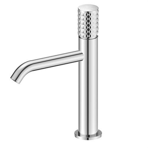 Bathroom Diamond Pattern Tall Cylindrical Basin Faucet