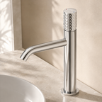 Bathroom Diamond Pattern Tall Cylindrical Basin Faucet