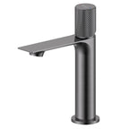 Modern Checkered Handle Cylindrical Basin Faucet