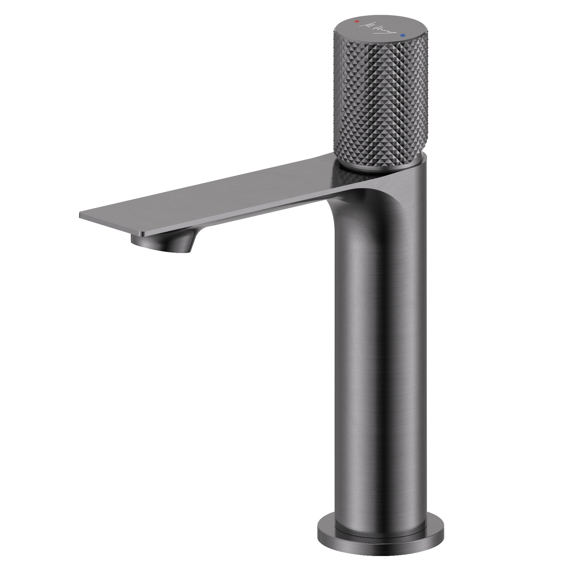 Modern Checkered Handle Cylindrical Basin Faucet