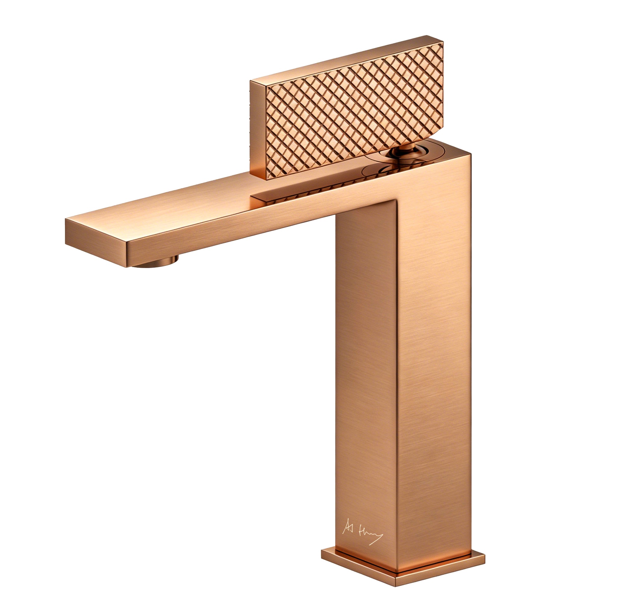 Minimalist Checkered Handle Square Basin Faucet
