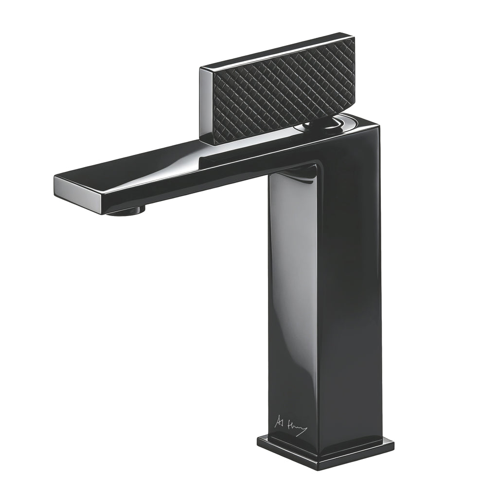 Minimalist Checkered Handle Square Basin Faucet