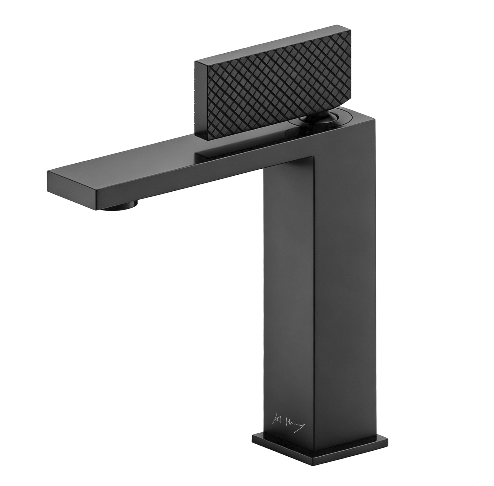 Minimalist Checkered Handle Square Basin Faucet