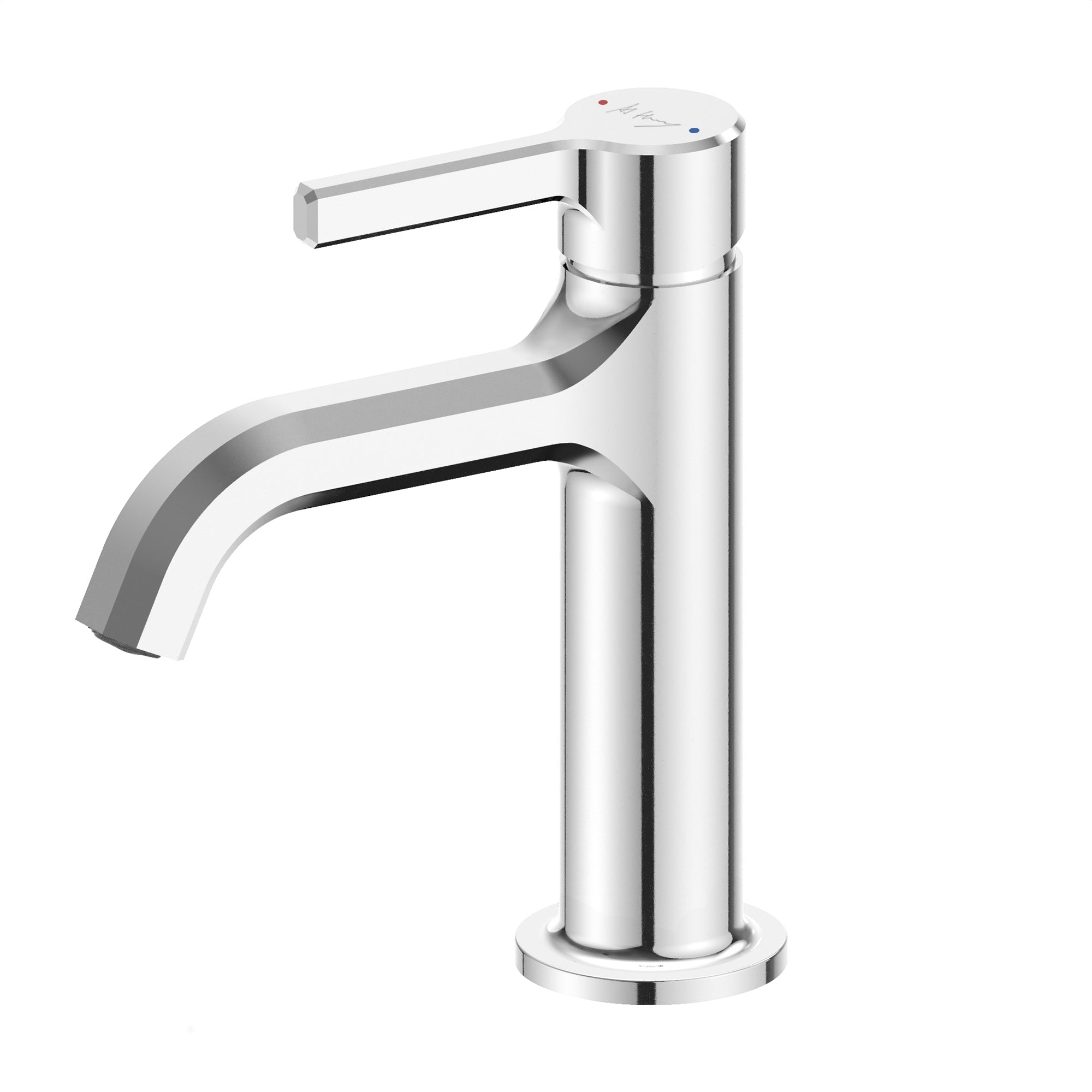 Simple Straight Handle Cylindrical Basin Faucet
