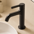 Simple Straight Handle Cylindrical Basin Faucet