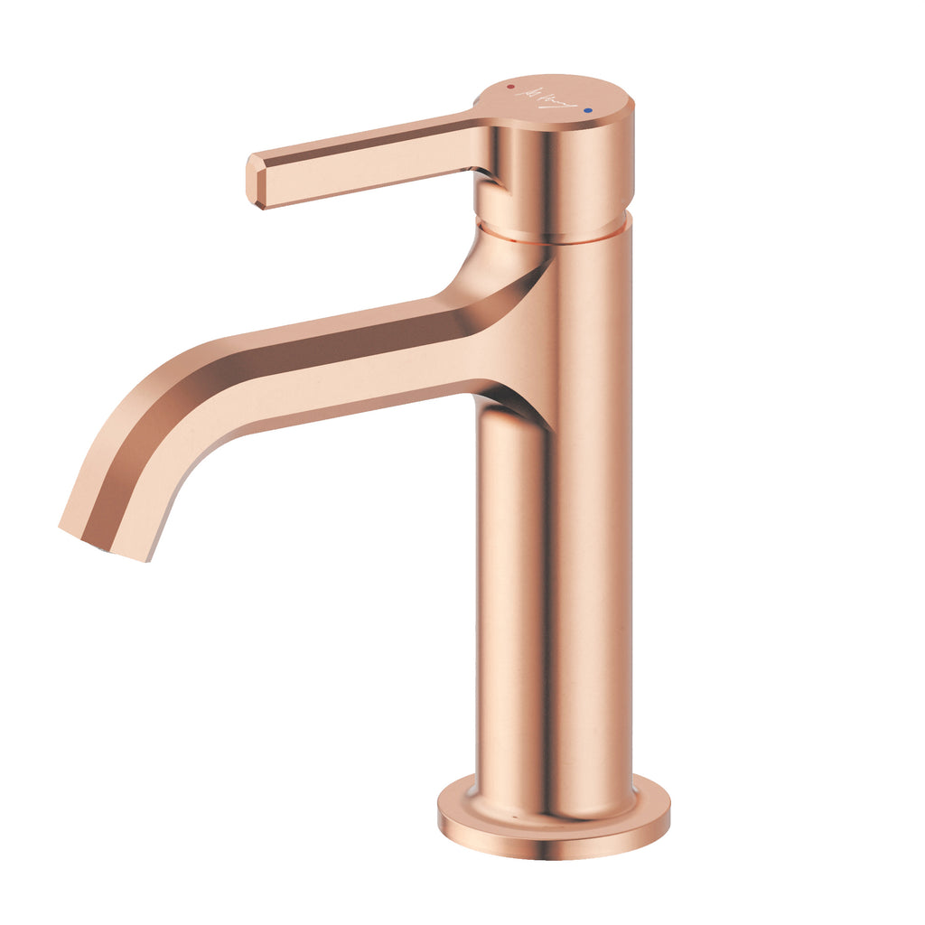 Simple Straight Handle Cylindrical Basin Faucet