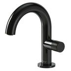 Large Curved Side-Opening Knurled Handle Basin Faucet