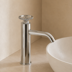 Unique Retro Wheel Handle Basin Faucet