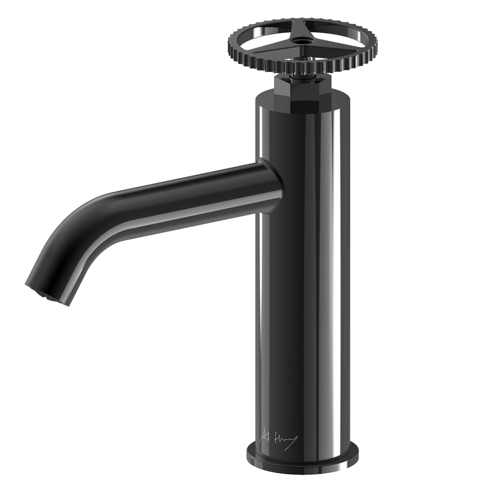Unique Retro Wheel Handle Basin Faucet