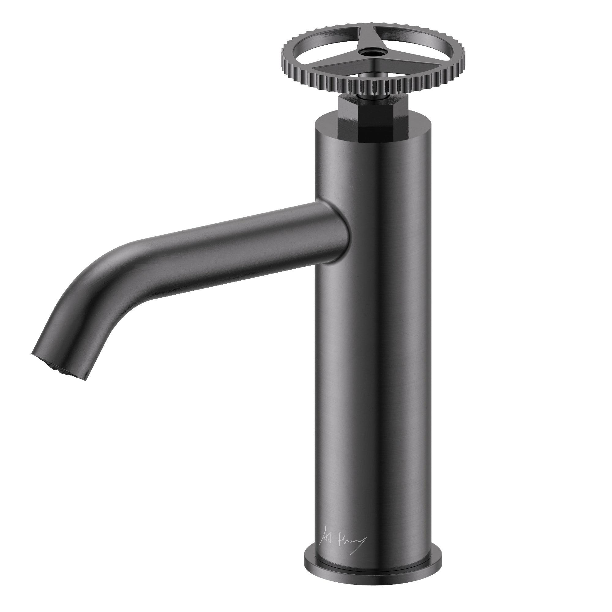 Unique Retro Wheel Handle Basin Faucet