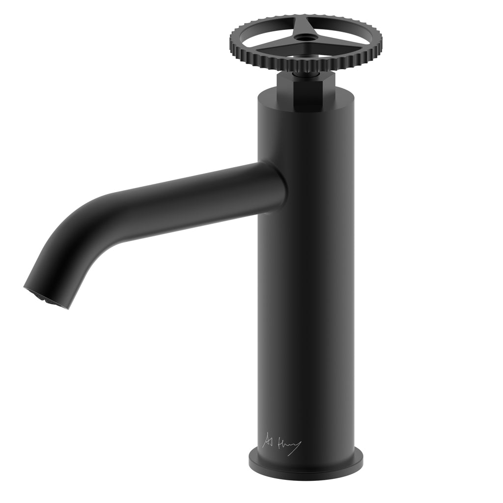 Unique Retro Wheel Handle Basin Faucet