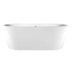 Freestanding oval-shaped household bathtub