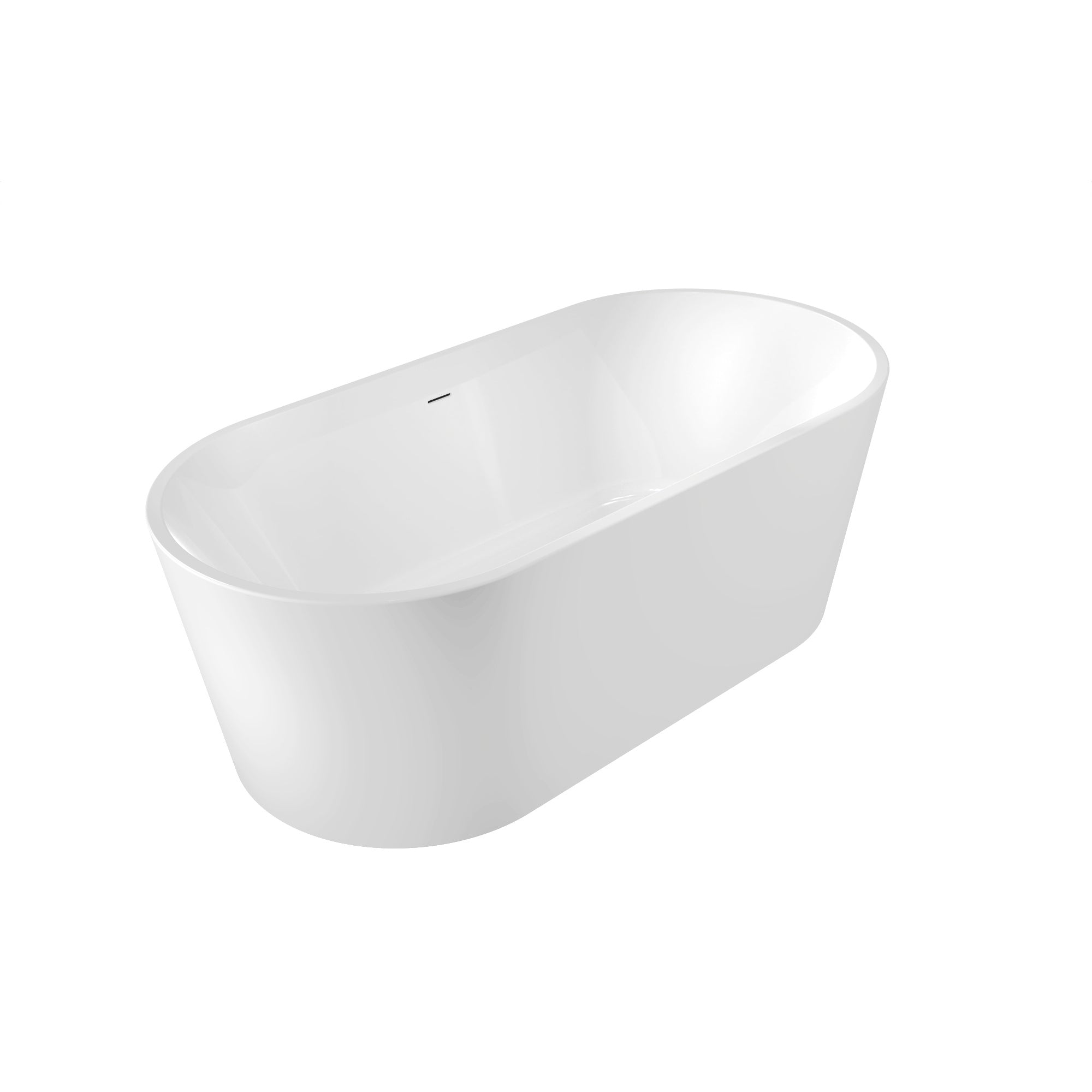 Freestanding oval-shaped household bathtub