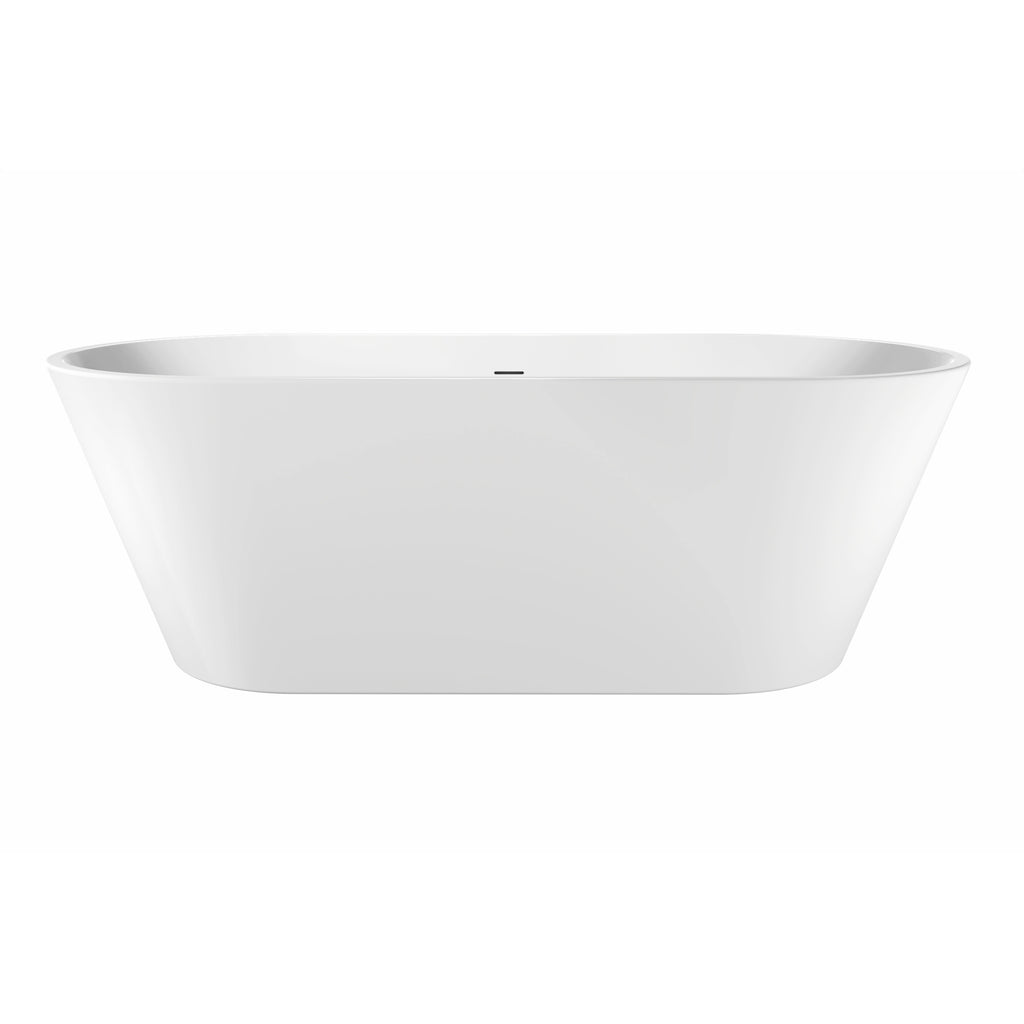 Freestanding oval-shaped household bathtub