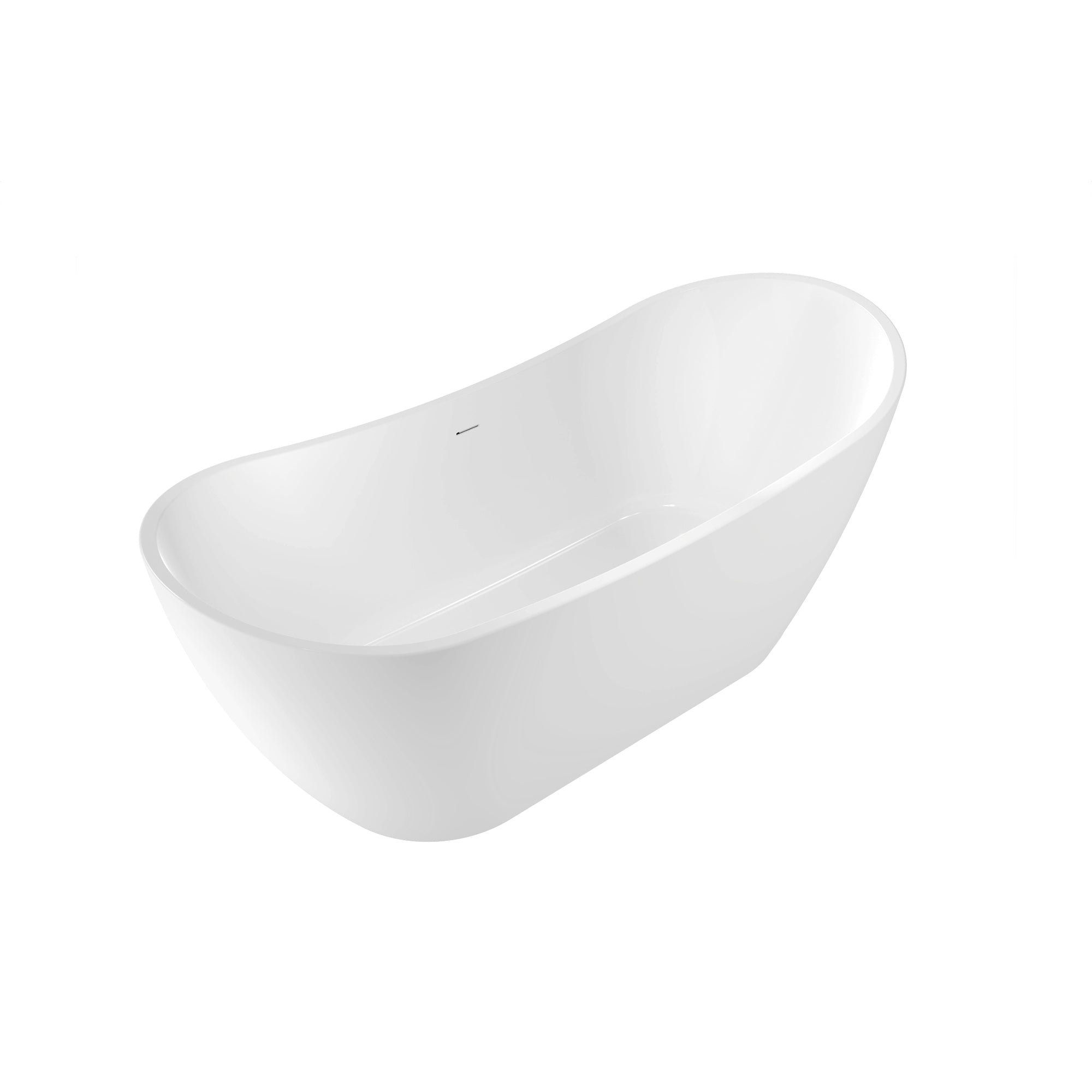 Freestanding Curved‑Top Oval Bathtub