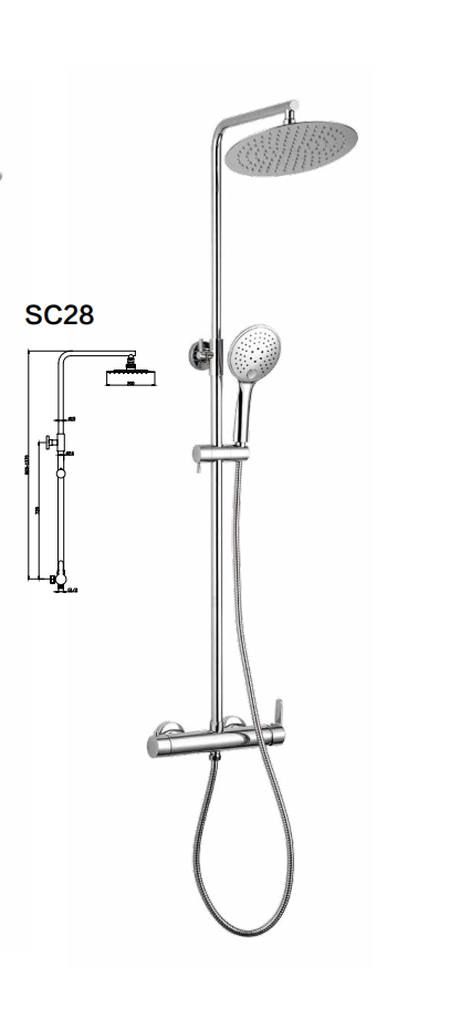 SC28C-Rain Shower Head with Handheld Combo, Dual Shower System