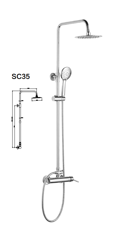 SC35C-Rain Shower Head with Handheld Combo, Dual Shower System