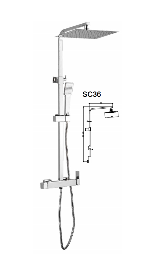 SC36C-Rain Shower Head with Handheld Combo, Dual Shower System