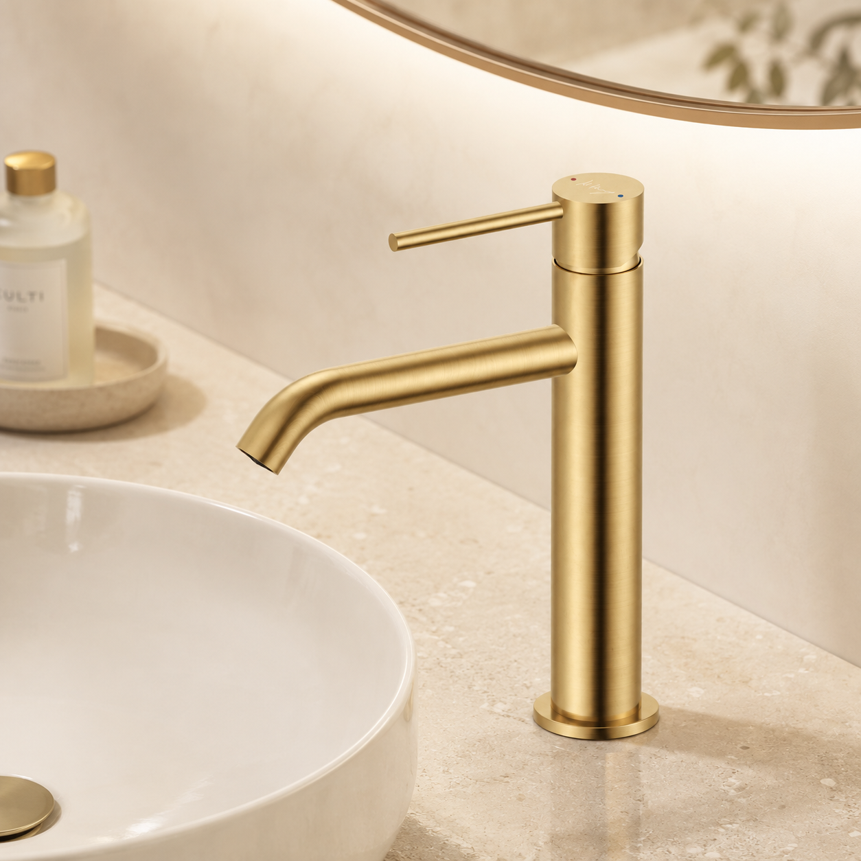 Simple Tall Cylindrical Basin Faucet